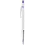 Stylo personnalisé avec bouton poussoir à encre noire BIC® M10® Clip couleur blanc