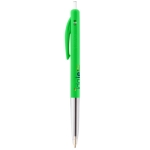 Stylo personnalisé avec bouton poussoir à encre noire BIC® M10® Clip couleur vert