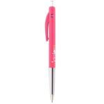 Stylo personnalisé avec bouton poussoir à encre noire BIC® M10® Clip couleur rose