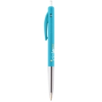 Stylo personnalisé avec bouton poussoir à encre noire BIC® M10® Clip couleur turquoise