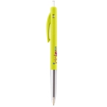 Stylo personnalisé avec bouton poussoir à encre noire BIC® M10® Clip couleur jaune clair