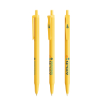Stylo personnalisé pas cher et durables en encre bleue BIC® Clic Stic couleur jaune vue avec impression