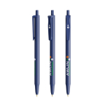 Stylo personnalisé pas cher et durables en encre bleue BIC® Clic Stic couleur bleu marine vue avec impression