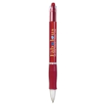 Stylo couleur translucide avec grip caoutchouc encre bleue BIC® Click couleur rouge