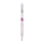 Stylo couleur translucide avec grip caoutchouc encre bleue BIC® Click couleur blanc