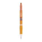 Stylo couleur translucide avec grip caoutchouc encre bleue BIC® Click couleur orange