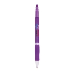 Stylo couleur translucide avec grip caoutchouc encre bleue BIC® Click couleur violet