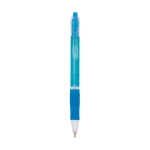 Stylo couleur translucide avec grip caoutchouc encre bleue BIC® Click couleur bleu ciel
