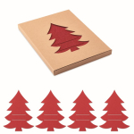 Porte-couverts de Noël personnalisé en feutre Christmas Tree couleur rouge