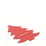Porte-couverts de Noël personnalisé en feutre Christmas Tree couleur rouge vue avec zone d'impression