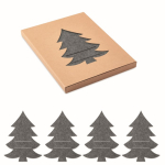 Porte-couverts de Noël personnalisé en feutre Christmas Tree couleur gris