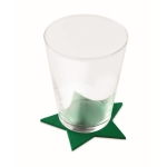 4 sous-verres en feutre en forme d'étoile couleur vert quatrième vue