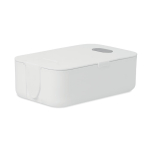 Lunch box en PP avec support pour téléphone Bon Appetit couleur blanc