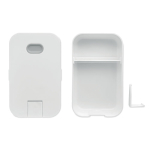 Lunch box en PP avec support pour téléphone Bon Appetit couleur blanc deuxième vue