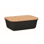 Lunch box de couleur en PP avec couvercle en bambou 1L Mix Bamboo couleur noir