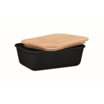 Lunch box de couleur en PP avec couvercle en bambou 1L Mix Bamboo couleur noir deuxième vue