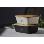 Lunch box de couleur en PP avec couvercle en bambou 1L Mix Bamboo couleur noir vue d'ambiance