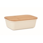 Lunch box de couleur en PP avec couvercle en bambou 1L Mix Bamboo couleur beige