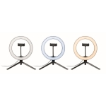 Anneau lumineux LED avec trépied et support mobile Stories couleur noir