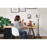 Anneau lumineux LED avec trépied et support mobile Stories couleur noir quatrième vue d'ambiance 2