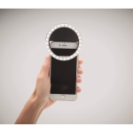 Petit anneau de lumière blanche à 3 luminosités avec logo Mini Selfies couleur noir sixième vue photographique