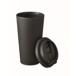 Grands mugs take away en plastique à double paroi de 475 ml Large couleur noir deuxième vue