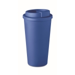 Grands mugs take away en plastique à double paroi de 475 ml Large couleur bleu