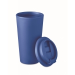 Grands mugs take away en plastique à double paroi de 475 ml Large couleur bleu deuxième vue