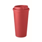 Grands mugs take away en plastique à double paroi de 475 ml Large couleur rouge