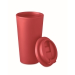 Grands mugs take away en plastique à double paroi de 475 ml Large couleur rouge deuxième vue