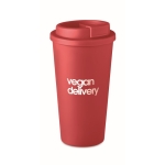 Grands mugs take away en plastique à double paroi de 475 ml Large couleur rouge vue principale