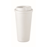 Grands mugs take away en plastique à double paroi de 475 ml Large couleur blanc