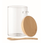 Bocal en verre pour sucre avec cuillère et logo 600ml Crystal Sugar couleur transparent troisième vue