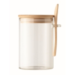 Bocal en verre pour sucre avec cuillère et logo 600ml Crystal Sugar couleur transparent quatrième vue