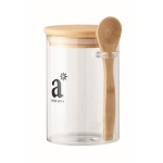 Bocal en verre pour sucre avec cuillère et logo 600ml Crystal Sugar couleur transparent vue principale
