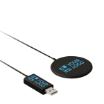 Chargeur sans fil personnalisable magnétique Slim charge rapide couleur noir vue avec zone d'impression