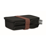 Lunch box personnalisable en verre et bambou 700 ml TakeAway Small couleur noir