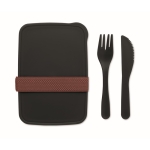 Lunch box personnalisable en verre et bambou 700 ml TakeAway Small couleur noir deuxième vue