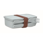 Lunch box personnalisable en verre et bambou 700 ml TakeAway Small couleur bleu pastel