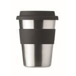 Tasses de voyage personnalisé en inox de 350 ml couleur noir troisième vue