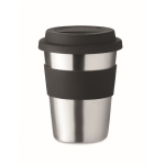 Tasses de voyage personnalisé en inox de 350 ml couleur noir cinquième vue