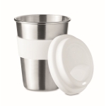 Tasses de voyage personnalisé en inox de 350 ml takeaway steel couleur blanc deuxième vue