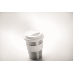 Tasses de voyage personnalisé en inox de 350 ml takeaway steel couleur blanc cinquième vue photographique