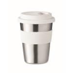Tasses de voyage personnalisé en inox de 350 ml takeaway steel couleur blanc septième vue