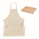 Tablier écologique deux poches avec logo 200 g/m2 Apron Cotton couleur beige