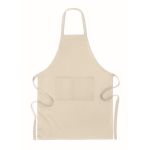 Tablier écologique deux poches avec logo 200 g/m2 Apron Cotton couleur beige deuxième vue