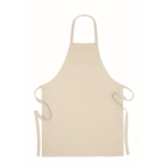 Tablier écologique deux poches avec logo 200 g/m2 Apron Cotton couleur beige troisième vue