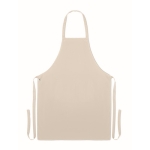 Tablier écologique deux poches avec logo 200 g/m2 Apron Cotton couleur beige cinquième vue