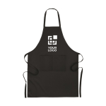 Tablier durable avec logo en coton organique 200 g/m2 Eco Pocket couleur noir vue avec zone d'impression