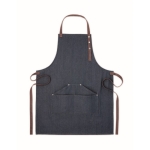 Tablier personnalisé en jean avec 3 poches de 240 gr/m2 Denim Plus couleur bleu deuxième vue
